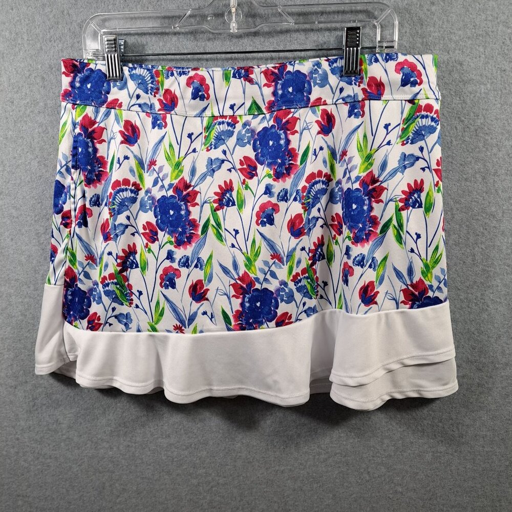 PGA Tour Womens XL Golf Skort Floral Print Pockets Athleisure‎ Colorful Stretch